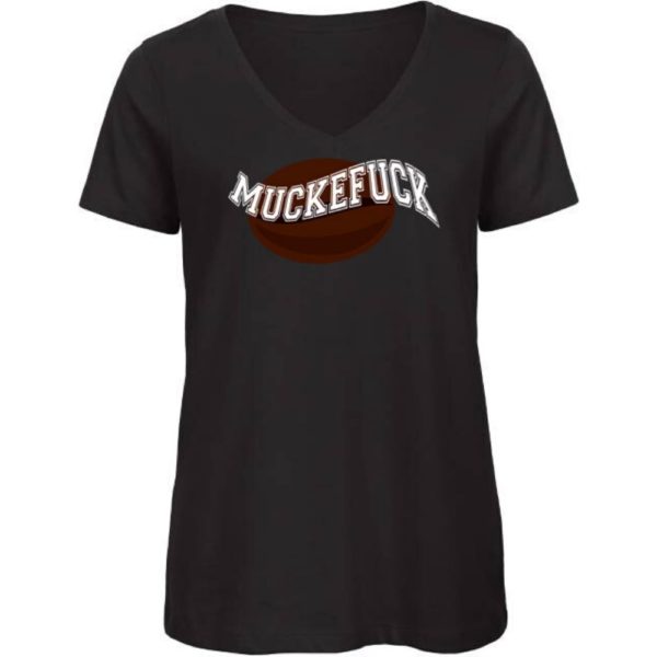 Damen V-Neck T-Shirt "Muckefuck"